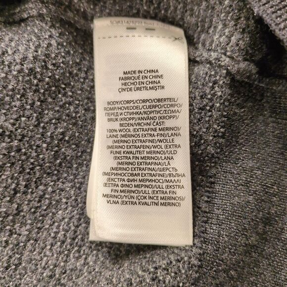 Polo Ralph Lauren Mens L 100% Merino Wool Sweater Gray Quarter Zip Coastal Prep - Picture 7 of 12